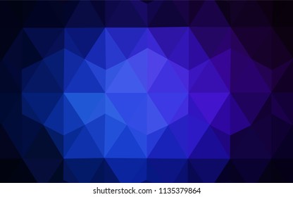 Dark BLUE vector abstract polygonal background. Creative geometric illustration in Origami style with gradient. A completely new design for your leaflet.