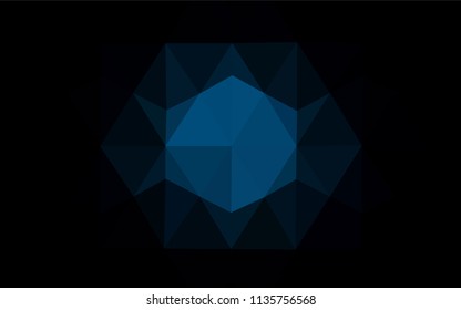 Dark BLUE vector abstract polygonal template. Glitter abstract illustration with an elegant triangles. Pattern for a brand book's backdrop.