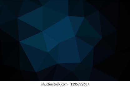 Dark BLUE vector abstract polygonal background. Colorful illustration in polygonal style with gradient. New template for your brand book.