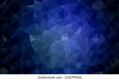 Dark BLUE vector abstract polygonal background. Geometric illustration in Origami style with gradient.  A new texture for your web site.