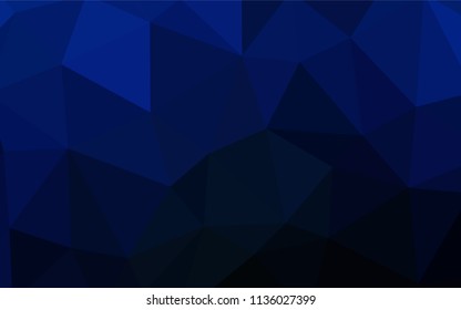 Dark BLUE vector abstract polygonal pattern. Triangular geometric sample with gradient.  Brand new design for your business.