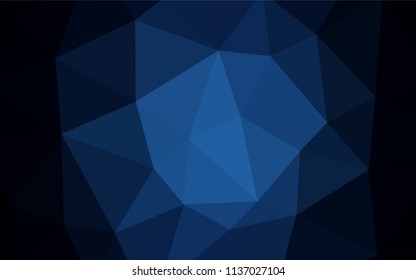 Dark BLUE vector abstract polygonal pattern. A sample with polygonal shapes. Brand new style for your business design.