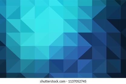 Dark BLUE vector abstract polygonal pattern. Shining polygonal illustration, which consist of triangles. Best triangular design for your business.