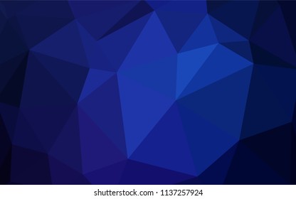 Dark BLUE vector abstract polygonal background. Creative geometric illustration in Origami style with gradient. A completely new design for your leaflet.