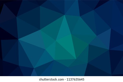 Dark BLUE vector abstract polygonal background. Polygonal abstract illustration with gradient. Triangular pattern for your design.
