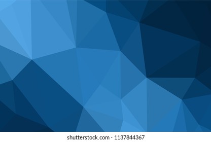 Dark BLUE vector abstract polygonal template. Shining polygonal illustration, which consist of triangles. Textured pattern for your backgrounds.