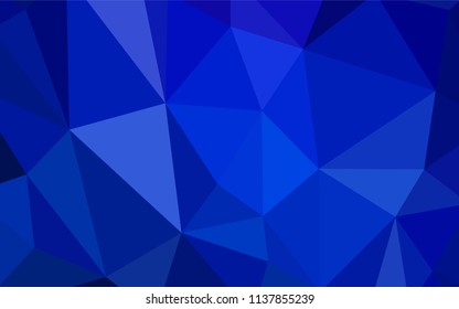 Dark BLUE vector abstract polygonal template. Shining colorful illustration with triangles. A new texture for your web site.
