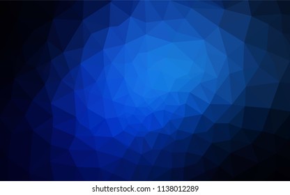 Dark BLUE vector abstract polygonal pattern. Creative illustration in halftone style with triangles. Brand new style for your business design.