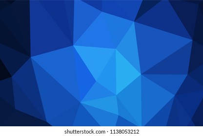 Dark BLUE vector abstract polygonal background. Shining polygonal illustration, which consist of triangles. A completely new design for your leaflet.