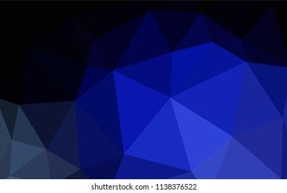Dark BLUE vector abstract polygonal background. Colorful illustration in abstract style with triangles. Best triangular design for your business.