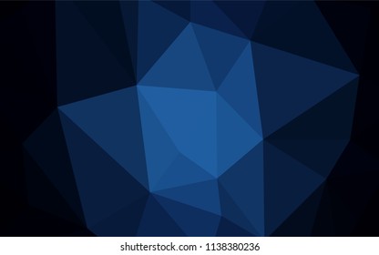 Dark BLUE vector abstract polygonal background. Colorful illustration in abstract style with triangles. New template for your brand book.
