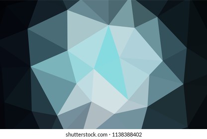 Dark BLUE vector abstract polygonal template. A sample with polygonal shapes. Completely new template for your banner.
