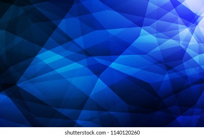 Dark BLUE vector abstract polygonal background. Shining colorful illustration with triangles. Pattern for a brand book's backdrop.