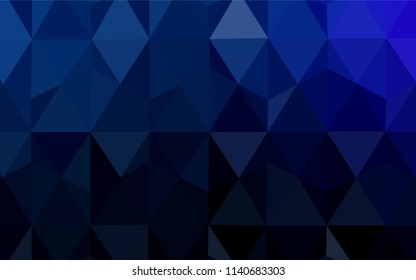 Dark BLUE vector abstract polygonal background. Polygonal abstract illustration with gradient. Triangular pattern for your design.