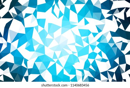 Dark BLUE vector abstract polygonal template. Shining polygonal illustration, which consist of triangles. Polygonal design for your web site.