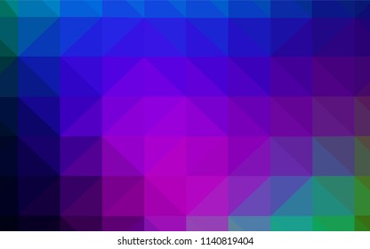 Dark BLUE vector abstract polygonal template. Glitter abstract illustration with an elegant triangles. Template for cell phone's backgrounds.