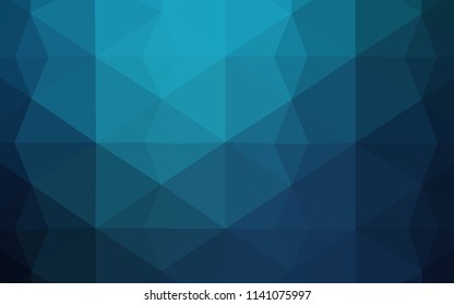 Dark BLUE vector abstract polygonal template. Shining polygonal illustration, which consist of triangles. Polygonal design for your web site.