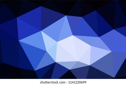 Dark BLUE vector abstract polygonal template. Shining colorful illustration with triangles. A new texture for your web site.