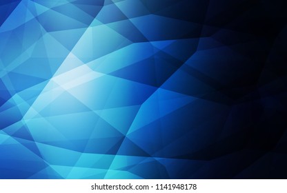 Dark BLUE vector abstract polygonal pattern. Colorful abstract illustration with triangles. A completely new design for your leaflet.