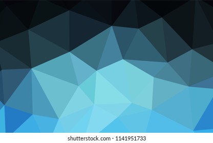 Dark BLUE vector abstract polygonal template. Colorful illustration in polygonal style with gradient. Triangular pattern for your design.