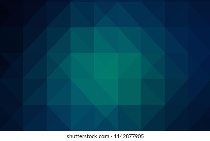 Dark BLUE vector abstract polygonal pattern. A sample with polygonal shapes. Triangular pattern for your business design.