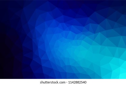 Dark BLUE vector abstract polygonal pattern. Colorful illustration in abstract style with triangles. A completely new design for your leaflet.