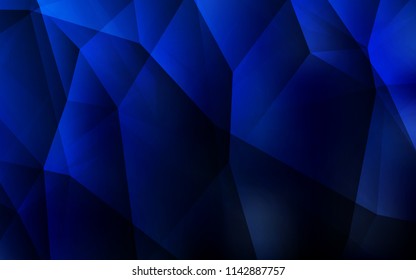 Dark BLUE vector abstract polygonal template. Creative illustration in halftone style with triangles. Completely new template for your banner.