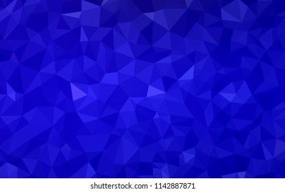 Dark BLUE vector abstract polygonal pattern. Triangular geometric sample with gradient.  A new texture for your web site.