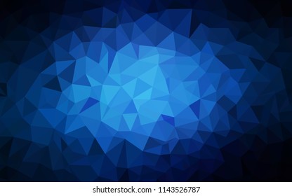 Dark BLUE vector abstract polygonal pattern. Shining polygonal illustration, which consist of triangles. A new texture for your web site.