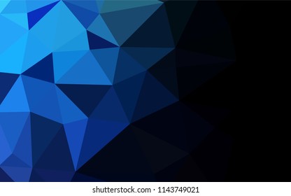 Dark BLUE vector abstract polygonal texture. A vague abstract illustration with gradient. The completely new template can be used for your brand book.