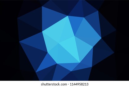 Dark BLUE vector abstract polygonal template. Elegant bright polygonal illustration with gradient. Polygonal design for your web site.