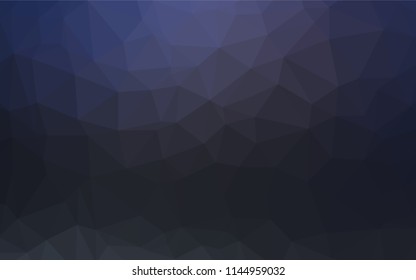 Dark BLUE vector abstract polygonal cover. Triangular geometric sample with gradient.  Brand new design for your business.