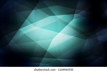 Dark BLUE vector abstract polygonal pattern. Geometric illustration in Origami style with gradient.  Triangular pattern for your design.