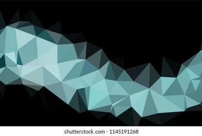 Dark BLUE vector abstract polygonal texture. Triangular geometric sample with gradient.  Brand new style for your business design.