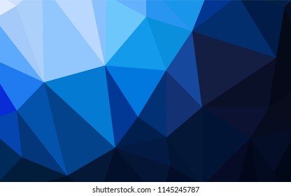 Dark BLUE vector abstract polygonal template. Geometric illustration in Origami style with gradient.  A completely new design for your leaflet.