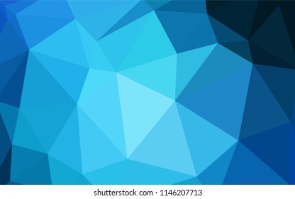 Dark BLUE vector abstract polygonal background. Colorful abstract illustration with triangles. New template for your brand book.