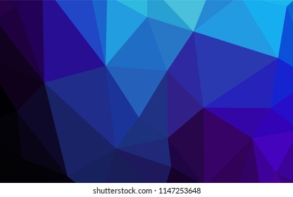 Dark BLUE vector abstract polygonal background. Shining colorful illustration with triangles. Brand new design for your business.