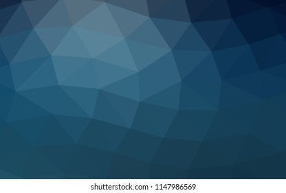 Dark BLUE vector abstract polygonal abstract polygonal. Creative illustration in halftone style with gradient. A completely new design for your business.