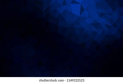 Dark BLUE vector abstract polygonal background. A completely new color illustration in a polygonal style. Triangular pattern for your design.