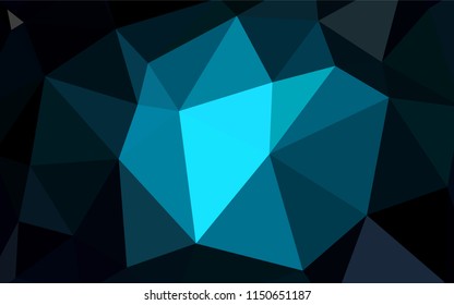 Dark BLUE vector abstract polygonal pattern. Creative geometric illustration in Origami style with gradient. Triangular pattern for your design.
