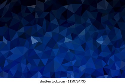 Dark BLUE vector abstract polygonal background. Geometric illustration in Origami style with gradient.  A completely new design for your leaflet.