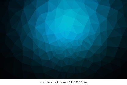 Dark BLUE vector abstract polygonal template. Geometric illustration in Origami style with gradient.  A completely new design for your leaflet.