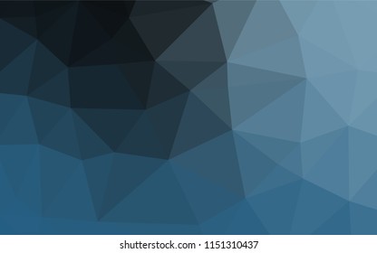 Dark BLUE vector abstract polygonal cover. Geometric illustration in Origami style with gradient.  The best triangular design for your business.