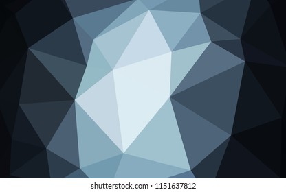 Dark BLUE vector abstract polygonal background. Creative illustration in halftone style with triangles. Triangular pattern for your design.