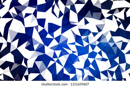 Dark BLUE vector abstract polygonal pattern. Glitter abstract illustration with an elegant triangles. Textured pattern for your backgrounds.