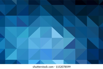 Dark BLUE vector abstract polygonal background. Shining colorful illustration with triangles. Best triangular design for your business.