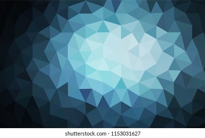 Dark BLUE vector abstract polygonal template. Creative illustration in halftone style with triangles. Best triangular design for your business.