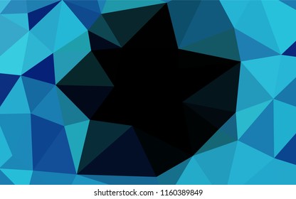 Dark BLUE vector abstract polygonal texture. Shining illustration, which consist of triangles. A new texture for your design.