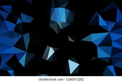 Dark BLUE vector abstract polygonal texture. Modern geometrical abstract illustration with gradient. The textured pattern can be used for background.