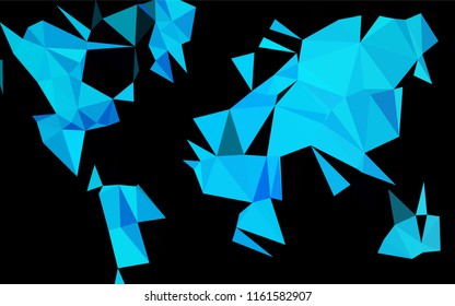 Dark BLUE vector abstract polygonal layout. A vague abstract illustration with gradient. Brand new design for your business.